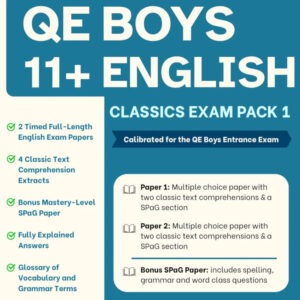 QE Boys 11+ English Practice Pack - Classic Texts (Set 1)